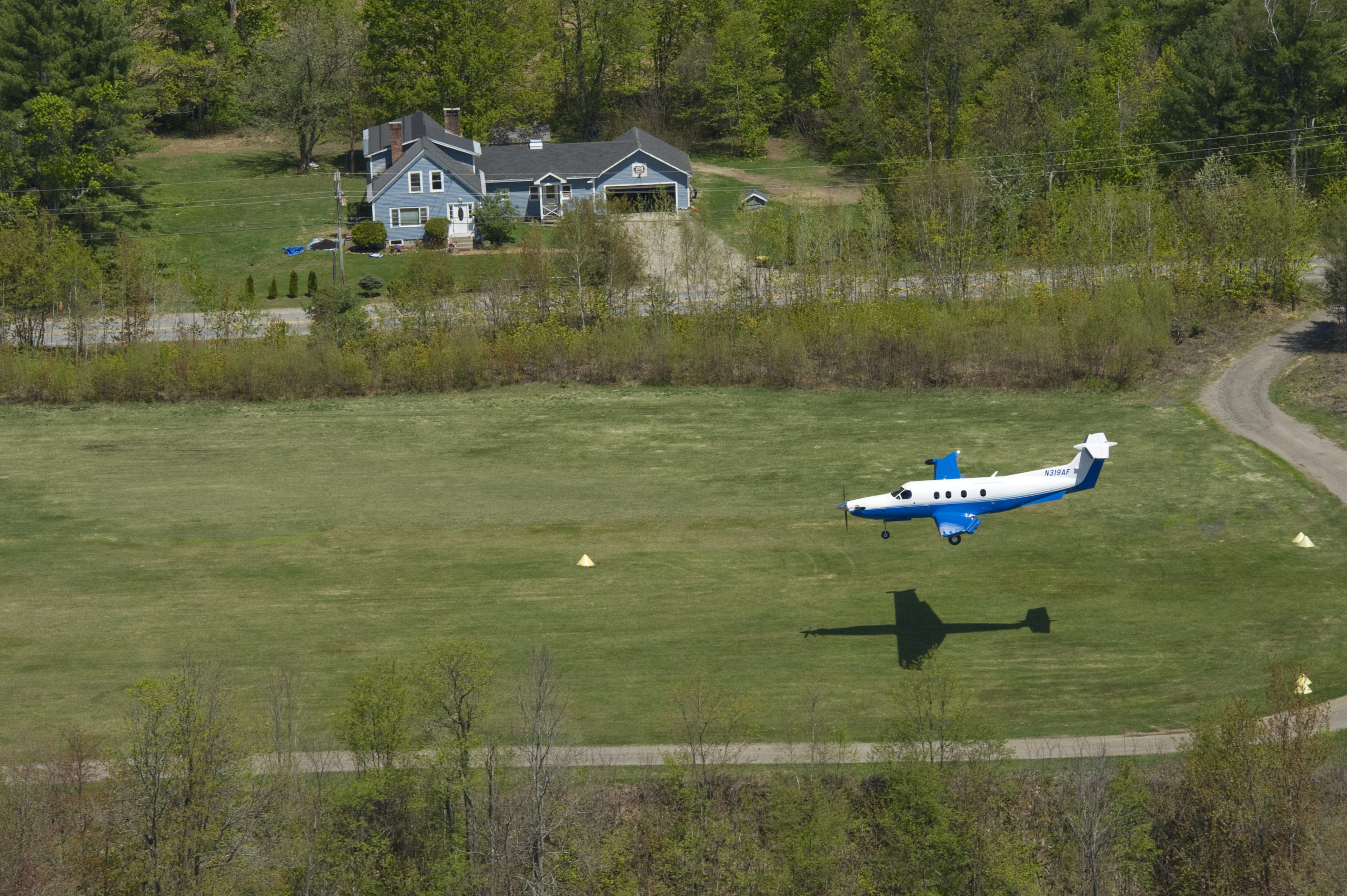 Pilatus PC-12 Turboprop Landing on a Grass Strip