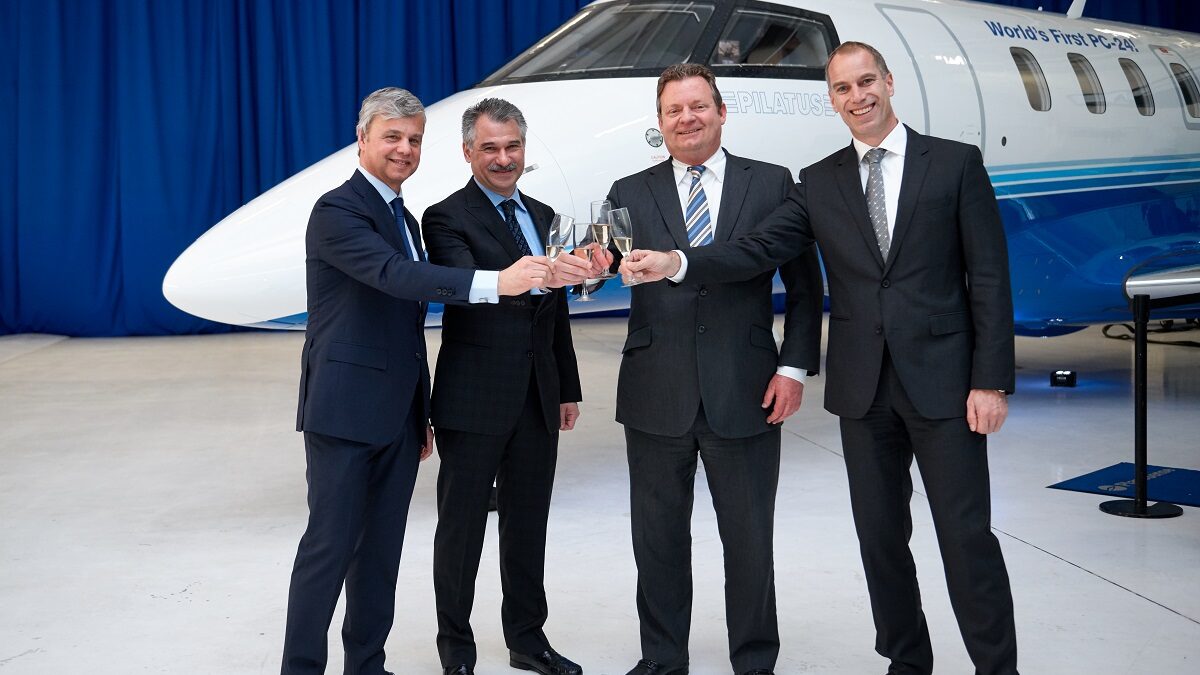 Pilatus and PlaneSense celebrate first PC-24 jet
