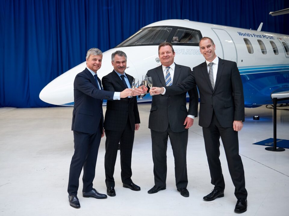 Pilatus and PlaneSense celebrate first PC-24 jet