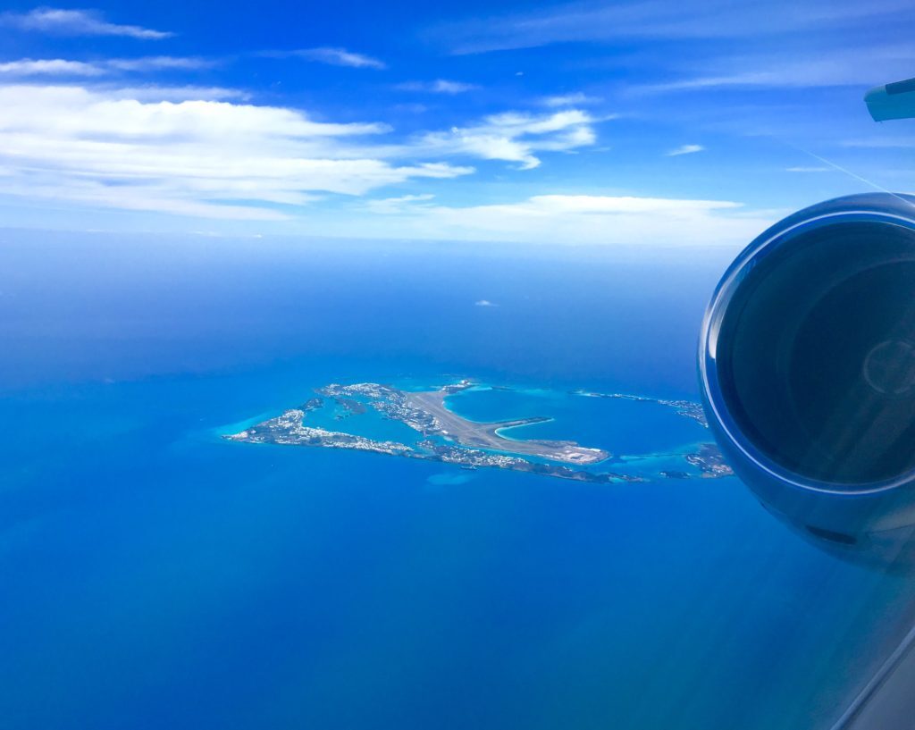 PlaneSense PC-24 jet flying over Bermuda.