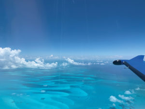 PC-12 Wing over Spanish Cay, Bahamas