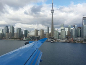 PC-12 flies over Toronto, CA